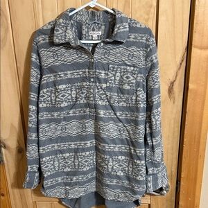 Merona Gray and White Patterned Shirt Jacket